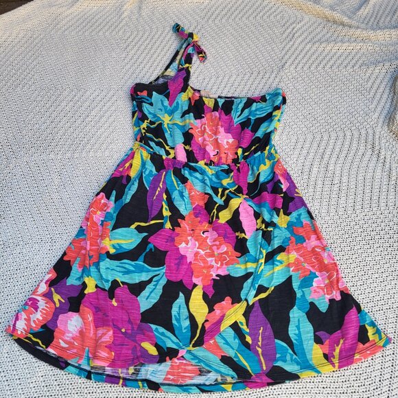 Roxy Hawaiian Floral One Shoulder Dress Medium - Picture 2 of 9
